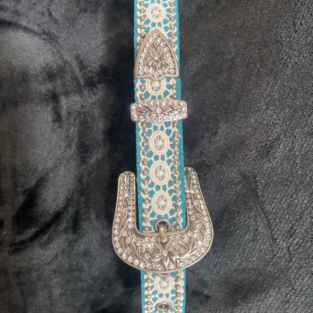 Shyanne Blue and Silver Kids Belt
